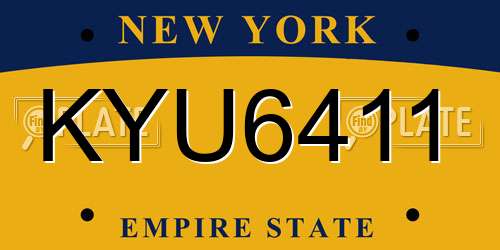 KYU6411 New York License Plate