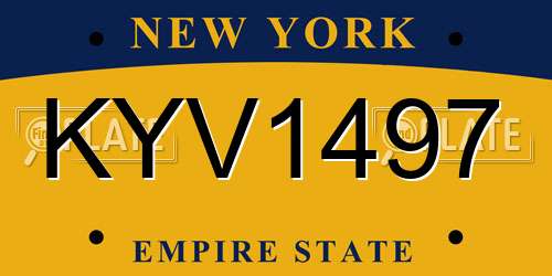 KYV1497 New York License Plate