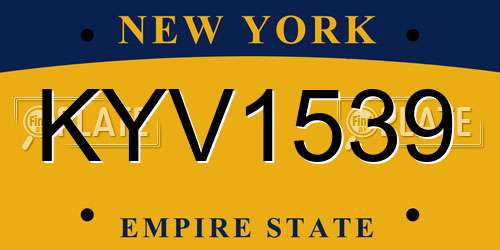 KYV1539 New York License Plate