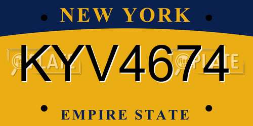 KYV4674 New York License Plate
