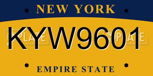 KYW9601 New York License Plate