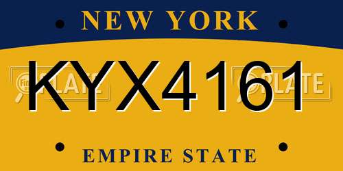 KYX4161 New York License Plate