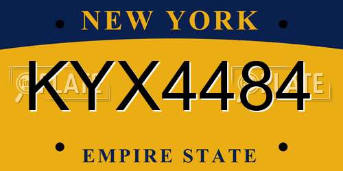 KYX4484 New York License Plate