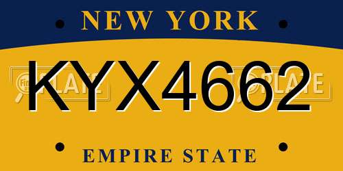 KYX4662 New York License Plate