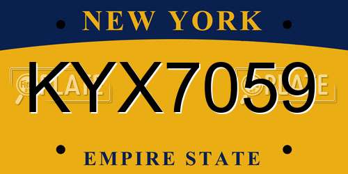 KYX7059 New York License Plate