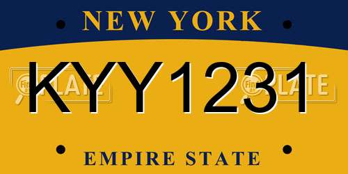 KYY1231 New York License Plate