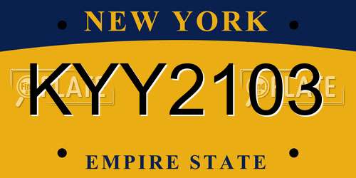 KYY2103 New York License Plate