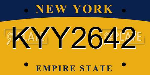 KYY2642 New York License Plate