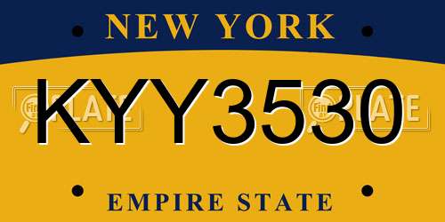 KYY3530 New York License Plate