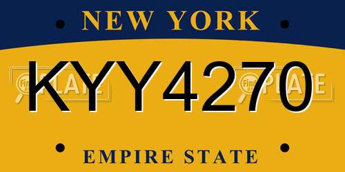 KYY4270 New York License Plate