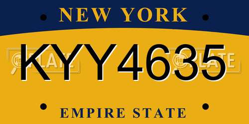KYY4635 New York License Plate