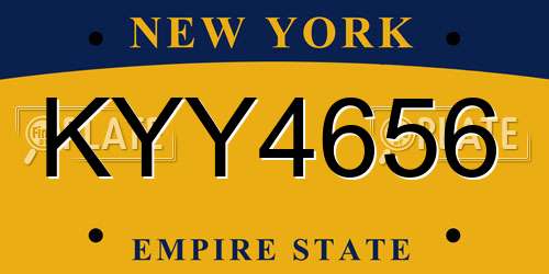 KYY4656 New York License Plate