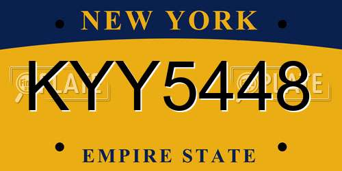 KYY5448 New York License Plate