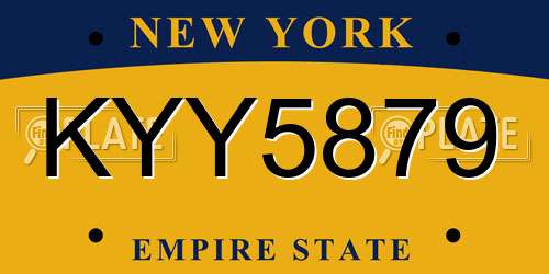 KYY5879 New York License Plate