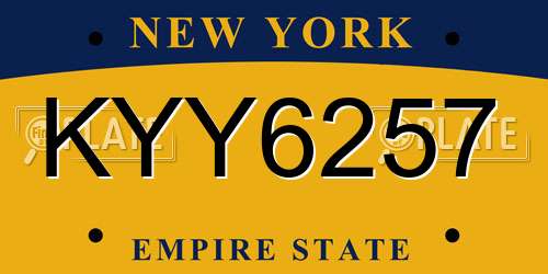 KYY6257 New York License Plate