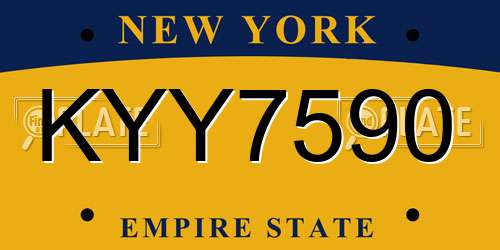 KYY7590 New York License Plate
