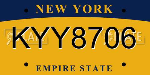 KYY8706 New York License Plate