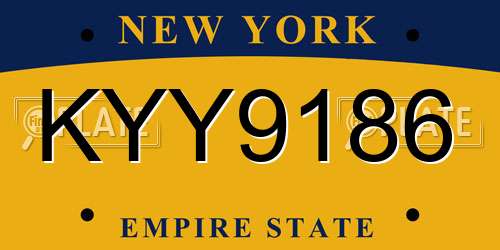KYY9186 New York License Plate