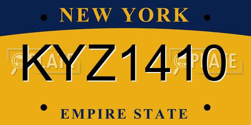 KYZ1410 New York License Plate