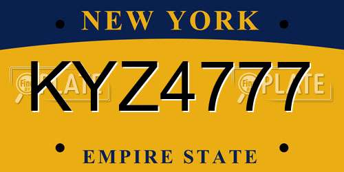 KYZ4777 New York License Plate