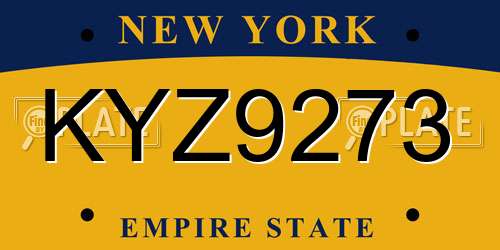 KYZ9273 New York License Plate