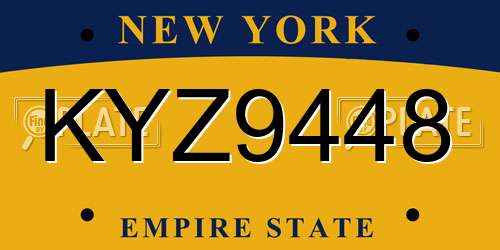 KYZ9448 New York License Plate