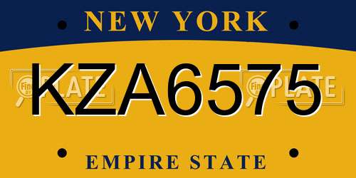 KZA6575 New York License Plate
