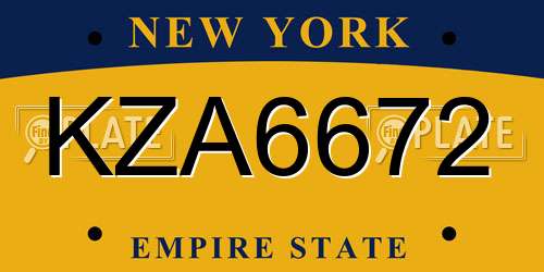 KZA6672 New York License Plate