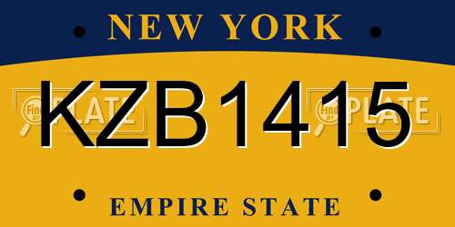KZB1415 New York License Plate