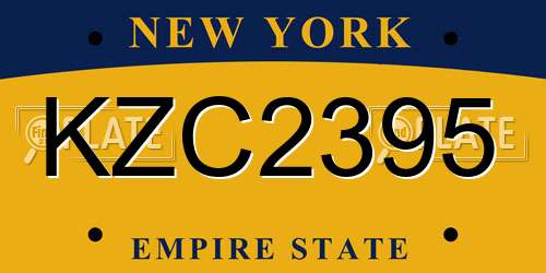 KZC2395 New York License Plate