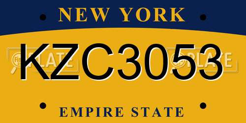 KZC3053 New York License Plate