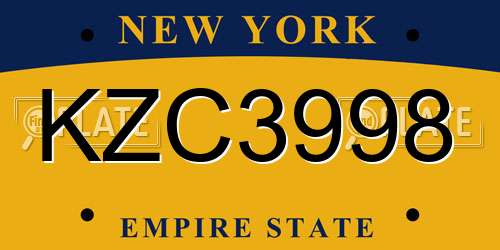 KZC3998 New York License Plate