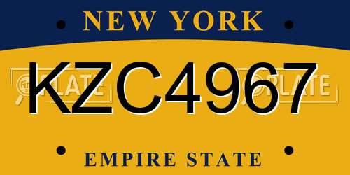 KZC4967 New York License Plate