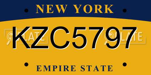 KZC5797 New York License Plate