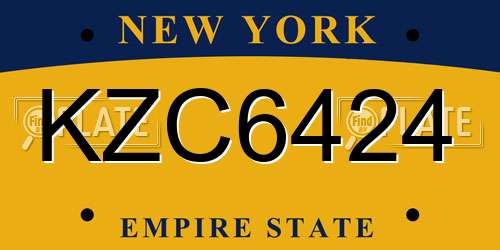 KZC6424 New York License Plate