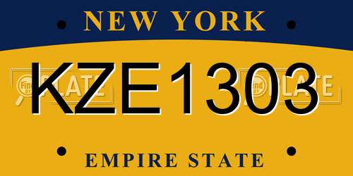 KZE1303 New York License Plate