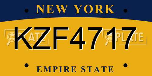 KZF4717 New York License Plate