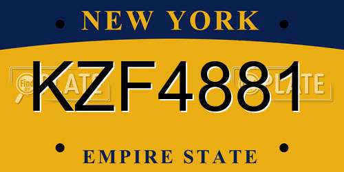 KZF4881 New York License Plate