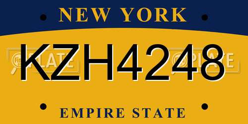KZH4248 New York License Plate