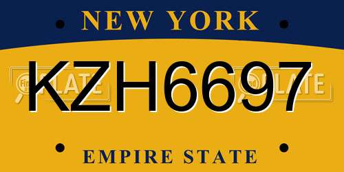 KZH6697 New York License Plate