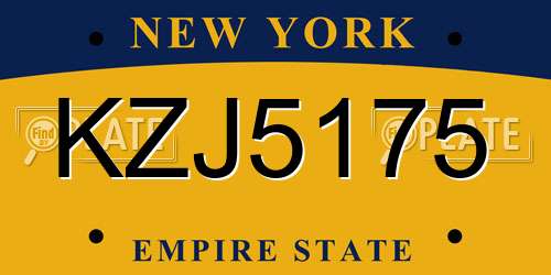 KZJ5175 New York License Plate