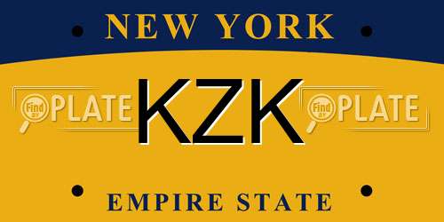 KZK New York License Plate