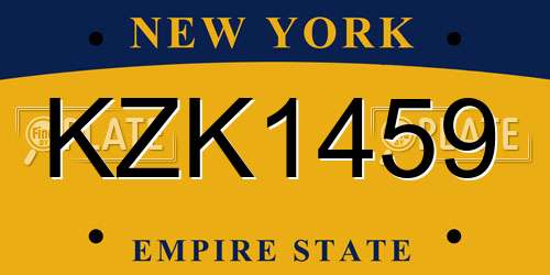 KZK1459 New York License Plate