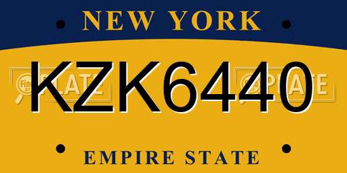 KZK6440 New York License Plate