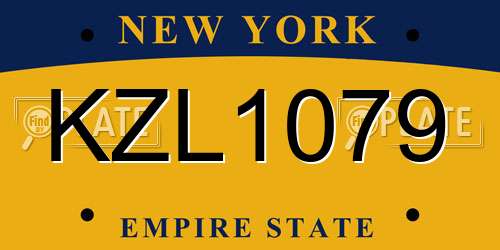 KZL1079 New York License Plate