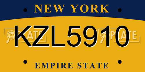 KZL5910 New York License Plate