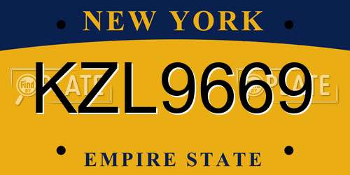 KZL9669 New York License Plate