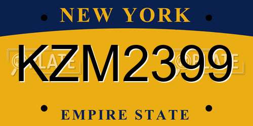 KZM2399 New York License Plate
