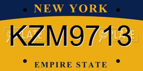 KZM9713 New York License Plate