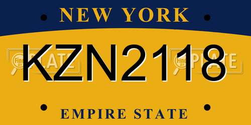 KZN2118 New York License Plate